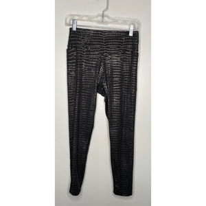 Victoria’s Secret PINK Metallic Black Reptile Print Ultimate Leggings – Size M
